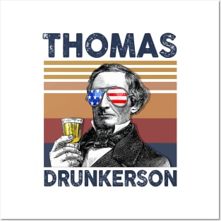 Thomas Drunkerson US Drinking 4th Of July Vintage Shirt Independence Day American T-Shirt Posters and Art